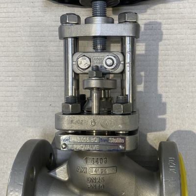 Faltenbalgarmatur mit schwarzem Handrad und Druckausgleich von oben. | Copyright: PROVALVE Armaturen GmbH & Co. KG