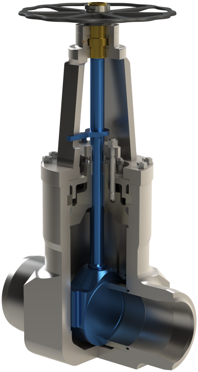Hochdruckschieber mit selbstdichtendem Deckelverschlu&szlig; - CAD-Zeichnung 2.2 | Copyright: PROVALVE Armaturen GmbH & Co. KG